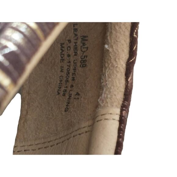 Alegria Women's Leather Shoes Size 41 Cranberry Gold Comfort Safety Work Travel - Picture 6 of 9